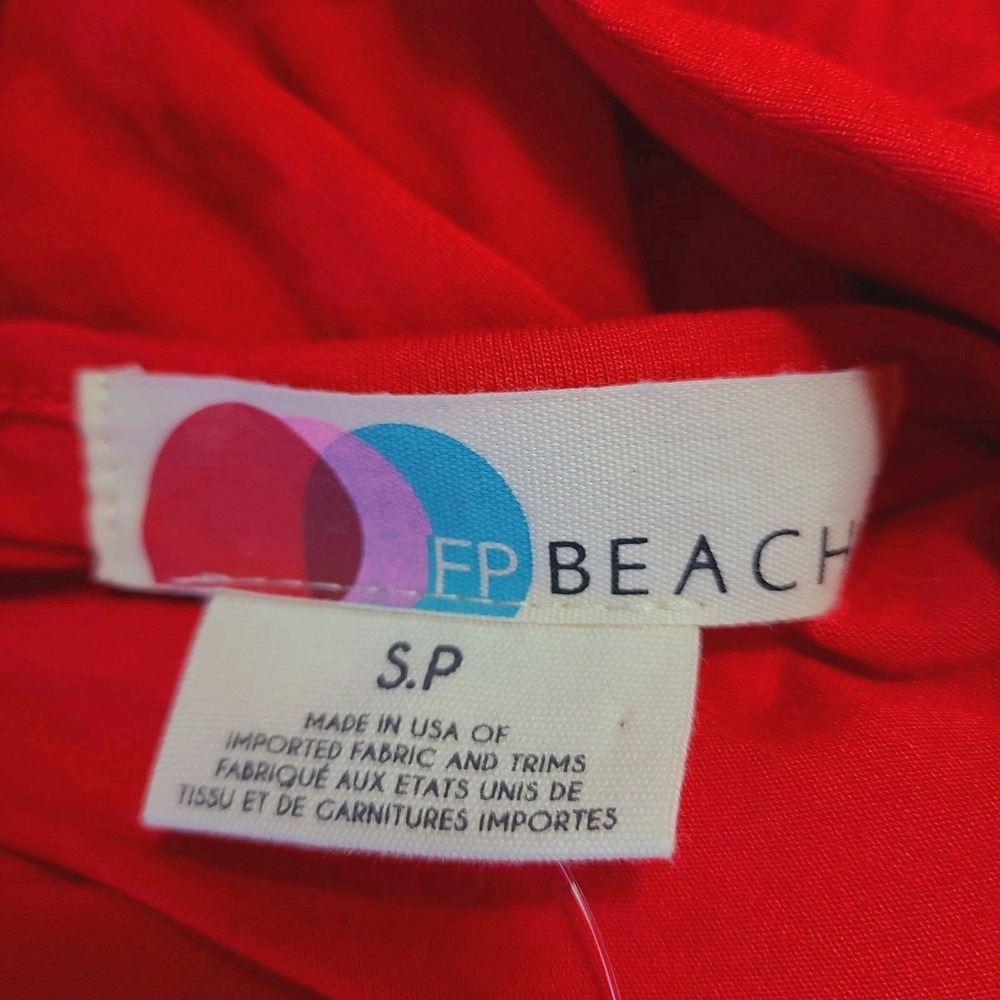 NEW Free People Beach mini dress red knit cut out long sleeve‎ bodycon S party - Picture 9 of 14